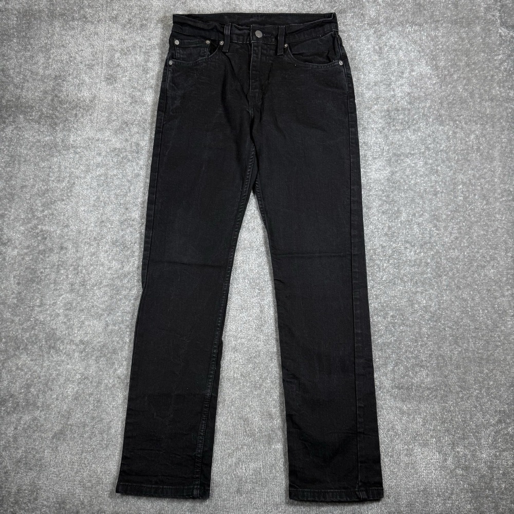 Levi's 502 Jeans Men's 29x32 Black Denim Slim Tapered Fit
